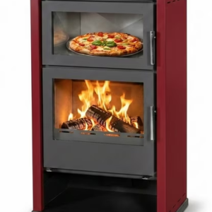 Kaminofen Modena F Rot mit Backfach + ext. Zuluft - 11,5 kW