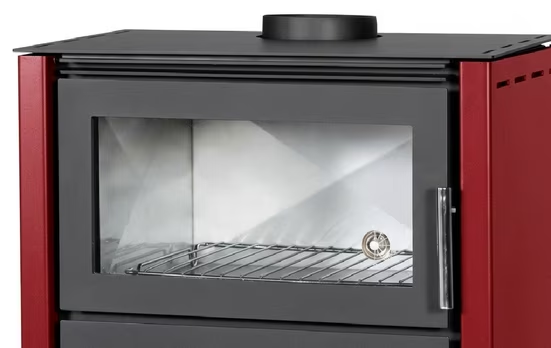 Kaminofen Modena F Rot mit Backfach + ext. Zuluft - 11,5 kW – Bild 2